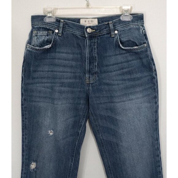 Free People We The Free Maggie Mid-Rise Straight Leg Jeans Distressed Cutoff 28 - Picture 5 of 9